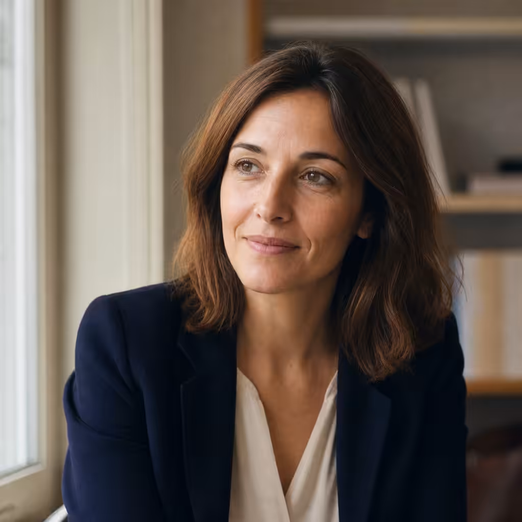 Portrait de femme professionnelle souriante en intérieur
